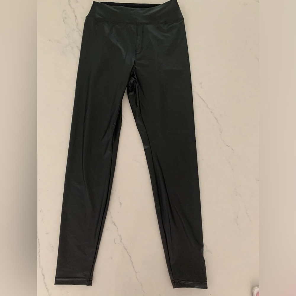 Aerie black leather leggings